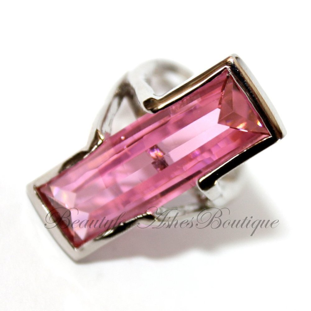 Womens Ladies New Wine Strawberry Champagne Long Geometric Cocktail Pink Ring 7 - Picture 4 of 8